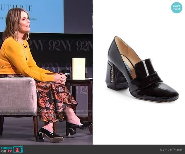 Prada Block Heel Loafer Pump worn by Savannah Guthrie on Today