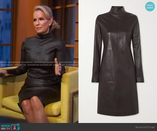 Bottega Veneta Leather Turtleneck Dress in Brown worn by Dr. Jennifer Ashton on Good Morning America