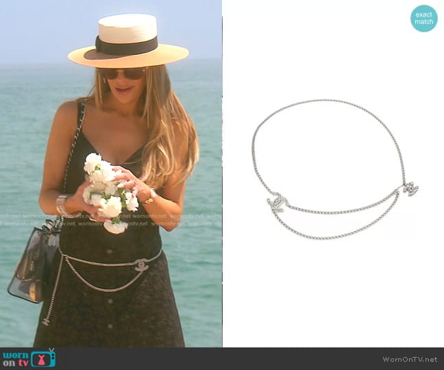 Chanel 2004 CC Rhinestone-Embellished Chain Belt worn by Dorit Kemsley on The Real Housewives of Beverly Hills