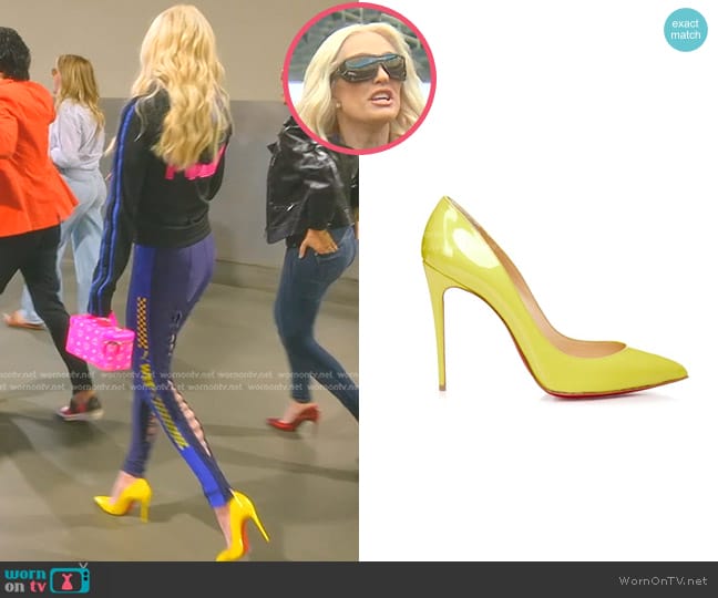 Christian Louboutin Pigalle Follies 100mm Patent-leather Pumps worn by Erika Jayne on The Real Housewives of Beverly Hills