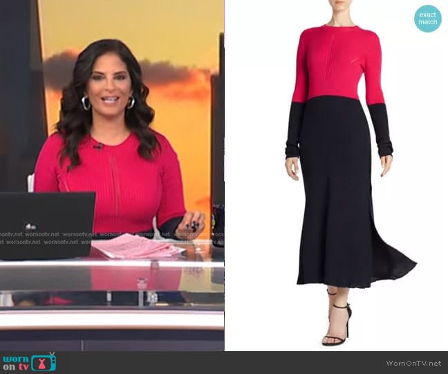 Cedric Charlier Colorblock Rib-Knit Dress worn by Darlene Rodriguez on Today