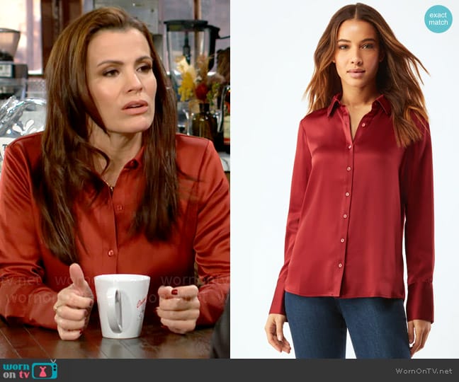 Ecru Pfeiffer Clean Shirt worn by Chelsea Lawson (Melissa Claire Egan) on The Young and the Restless