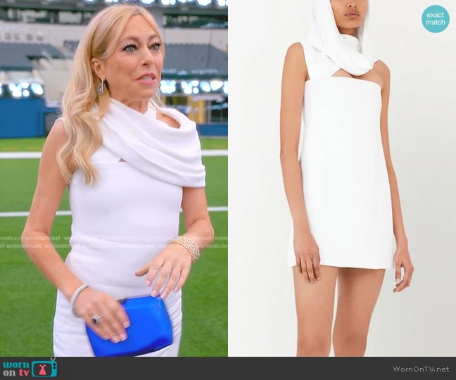 Sutton’s white draped mini dress on The Real Housewives of Beverly Hills