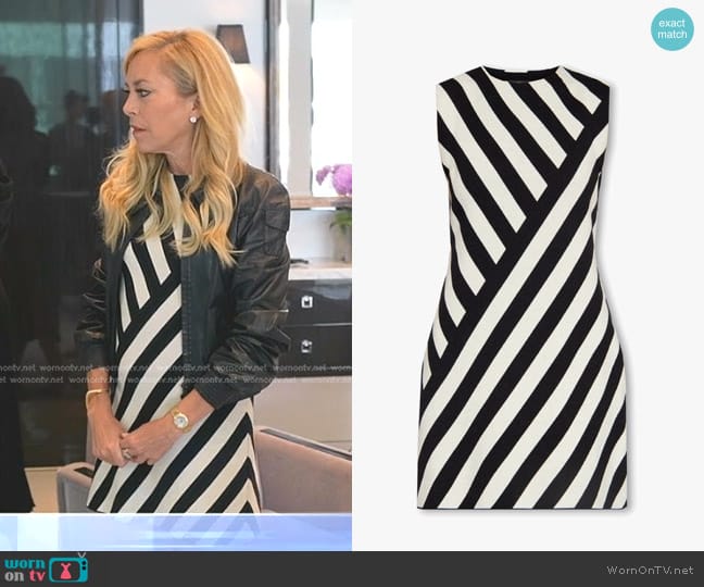 Gucci Striped Dress worn by Sutton Stracke on The Real Housewives of Beverly Hills