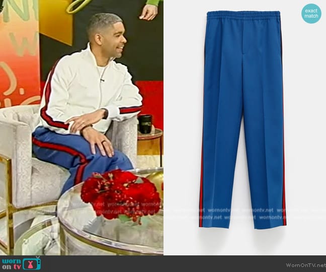 Gucci Fluid Drill Trousers worn by Kingsley Ben-Adir on Tamron Hall Show