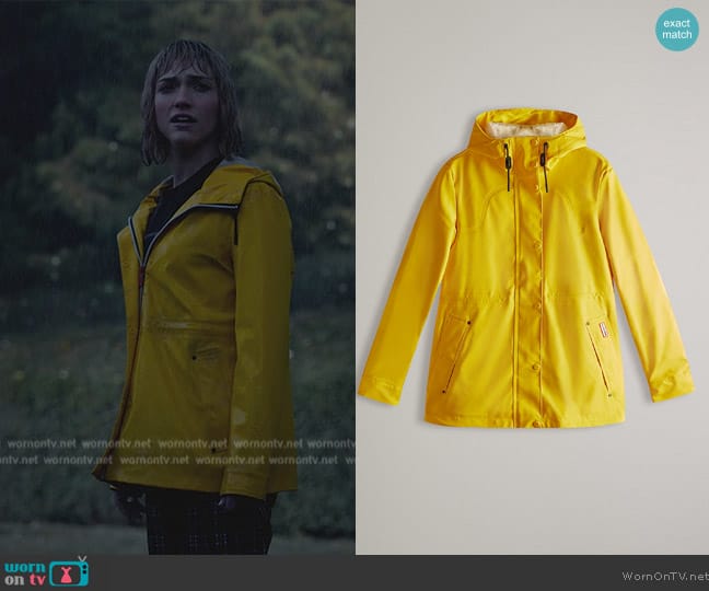 WornOnTV Imogene s yellow rain jacket on Death and Other Details Violett Beane Clothes and Wardrobe from TV