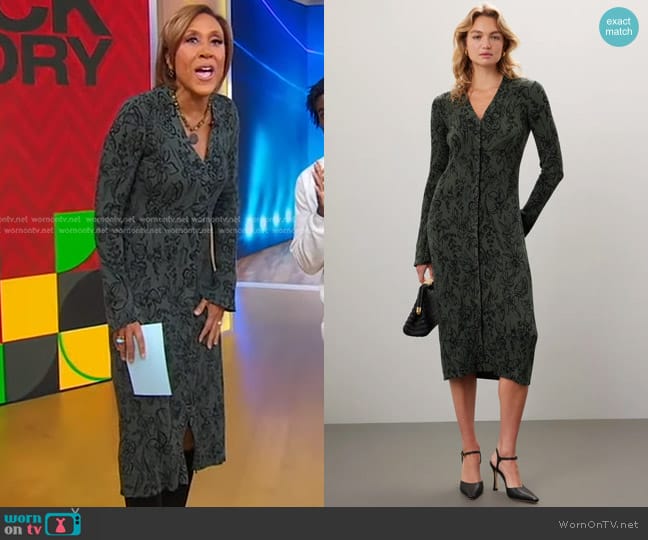 Jason Wu Collective Floral Cardigan Dress worn by Robin Roberts on Good Morning America