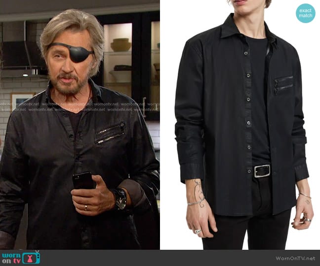 John Varvatos Slim Fit Button-Up Shirt Jacket worn by Steve (Stephen Nichols) on Days of our Lives