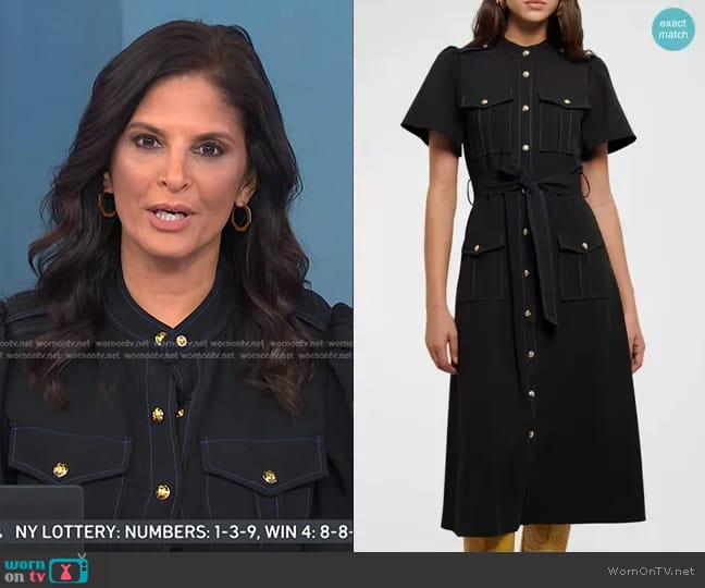 Derek Lam 10 Crosby Judy Topstitch Short Sleeve Utility Dress worn by Darlene Rodriguez on Today