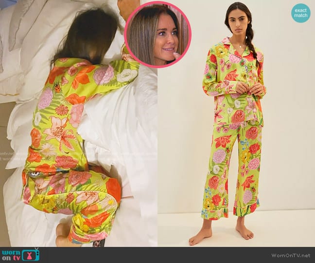 Karen Mabon Florita Pajama Set worn by Kyle Richards on The Real Housewives of Beverly Hills