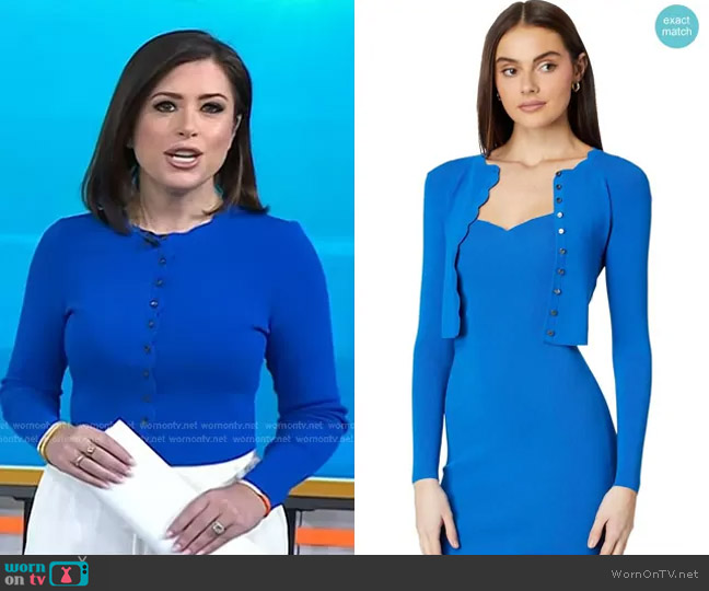 Ted Baker Kklara Scallop Trim Cardigan worn by Chloe Melas on Today