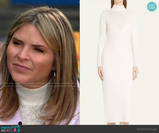 Lela Rose Cashmere Textured Sheath Dress worn by Jenna Bush Hager on Today