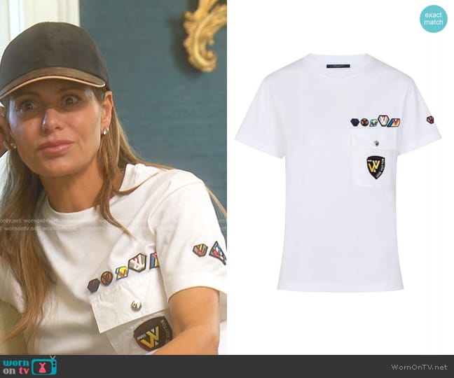 Louis Vuitton Cotton Patched Pocket Detail T-Shirt worn by Dorit Kemsley on The Real Housewives of Beverly Hills