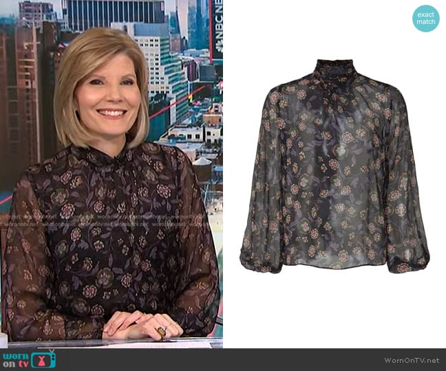 WornOnTV: Kate’s black floral print blouse on NBC News Daily | Kate ...