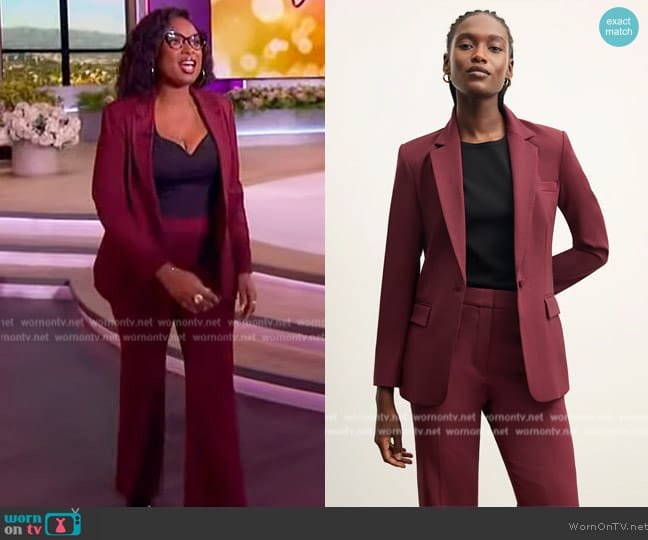 WornOnTV: Jennifer’s burgundy suit on The Jennifer Hudson Show ...