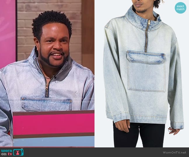 WornOnTV: Jawn's half zip pullover denim jacket on Sherri