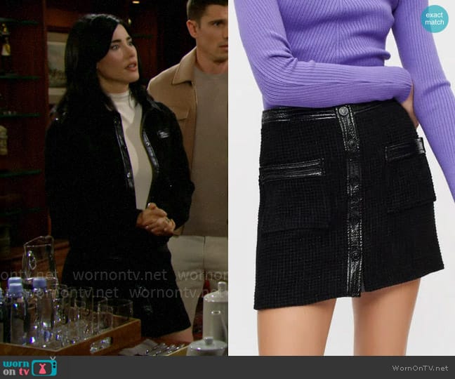 Maje Jinili Skirt worn by Steffy Forrester (Jacqueline MacInnes Wood) on The Bold and the Beautiful