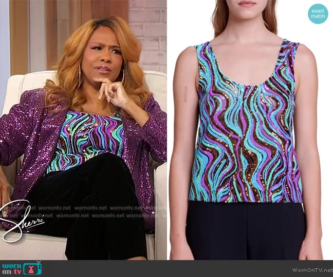 Maje Lemilio Sequin Tank worn by Jennifer Holliday on Sherri