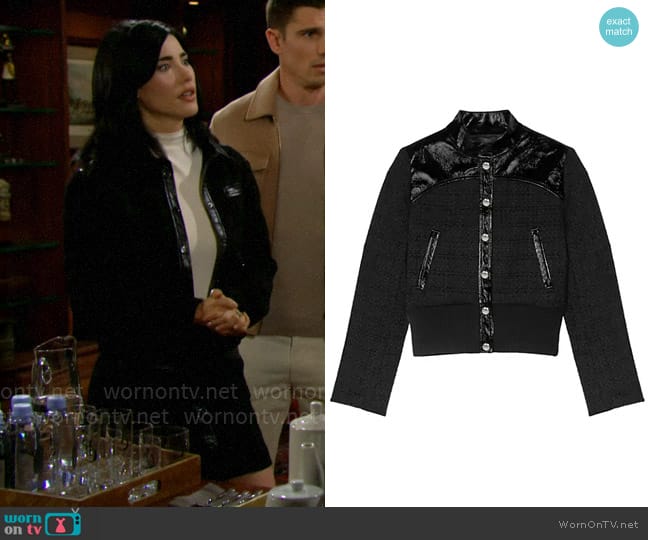 Maje Vinili Jacket worn by Steffy Forrester (Jacqueline MacInnes Wood) on The Bold and the Beautiful