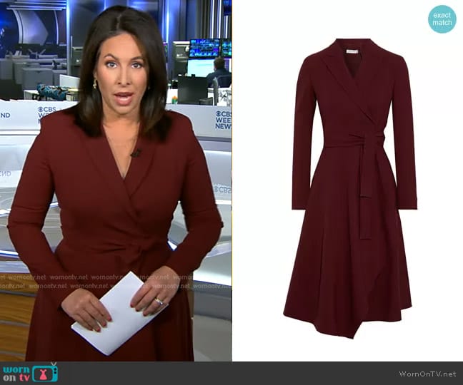 Max Mara Terreno Dress worn by Nancy Cordes on CBS Evening News