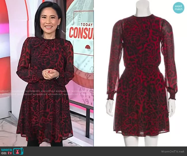 Michael Kors Leopard Print Long Sleeve Dress worn by Vicky Nguyen on Today