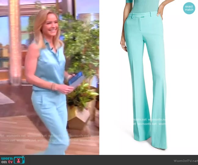 Michael Kors Collection  Haylee Flare Crepe Trousers worn by Sara Haines on The View