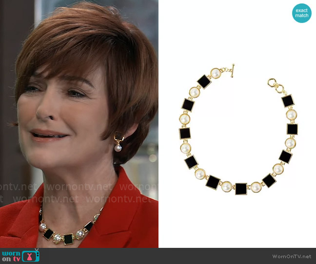 Ming Wang Resin and Pearl Short Necklace worn by Diane Miller (Carolyn Hennesy) on General Hospital