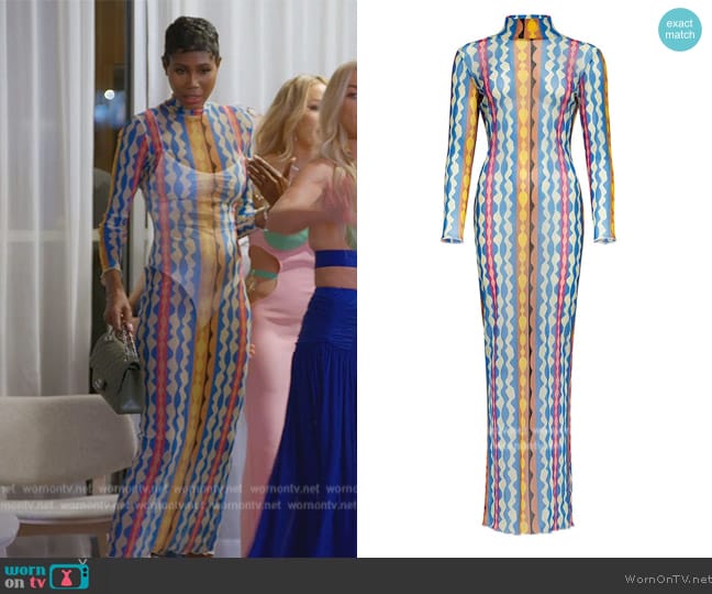 Montce Abstract Mesh Solidad Dress worn by Kiki Barth (Kiki Barth) on The Real Housewives of Miami