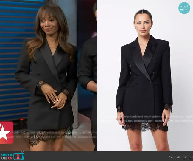 Mossman Onyx Blazer Dress worn by Zuri Hall on Access Hollywood