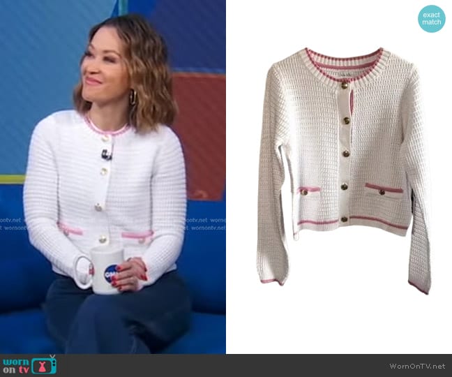 Nicole Miller Knit Cardigan worn by Eva Pilgrim on Good Morning America