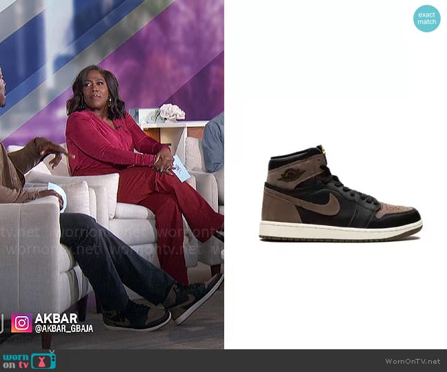 Nike Air Jordan 1 Retro High OG Palomino sneakers worn by Akbar Gbajabiamila on The Talk