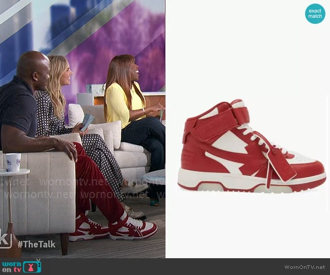 Off-White Out of Office High Top Sneaker worn by Akbar Gbajabiamila on The Talk