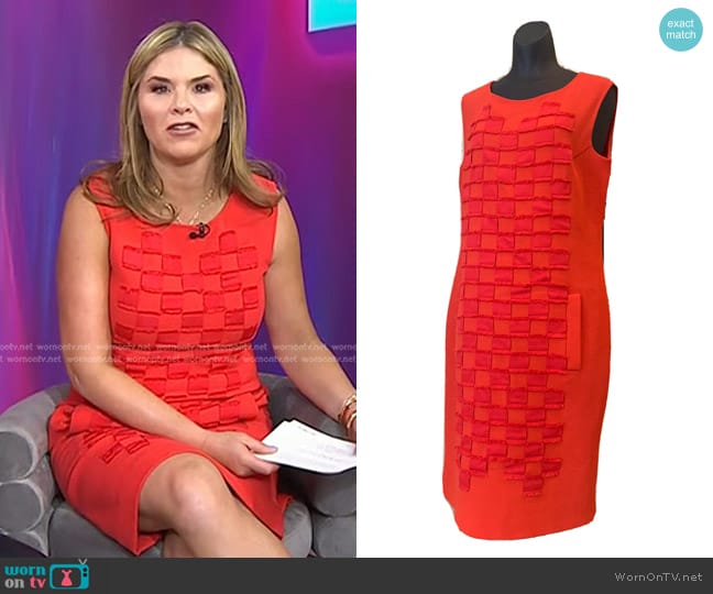 Oscar de la Renta Embellished Shift Dress worn by Jenna Bush Hager on Today