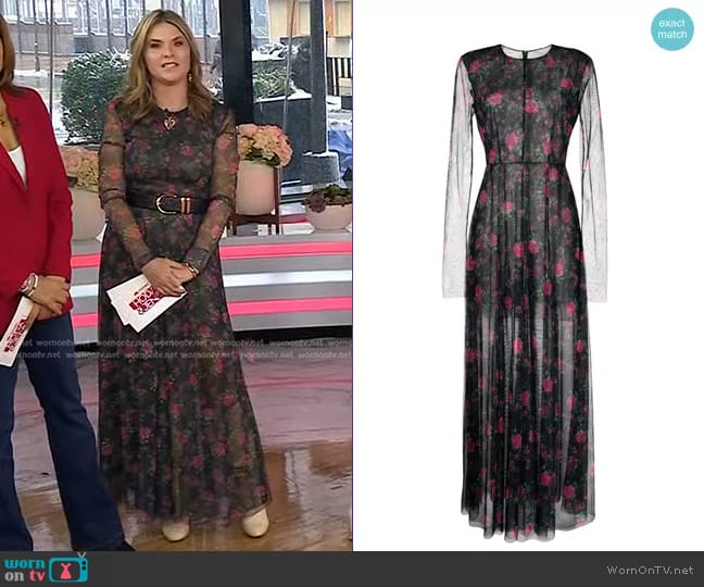 Philosophy Di Lorenzo Serafini All-Over Floral-Print Dress worn by Jenna Bush Hager on Today