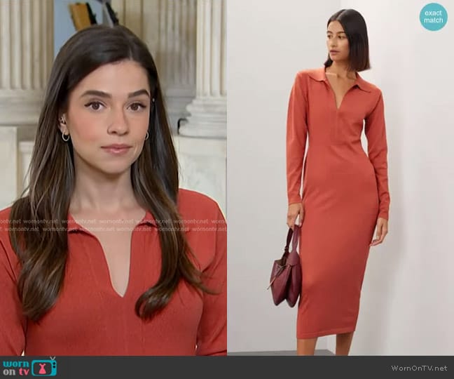 Ronny Kobo Polo Sweater Dress worn by Julie Tsirkin on NBC News Daily