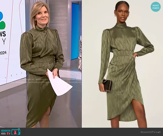 Ronny Kobo Puff Sleeve Dress worn by Kate Snow on NBC News Daily