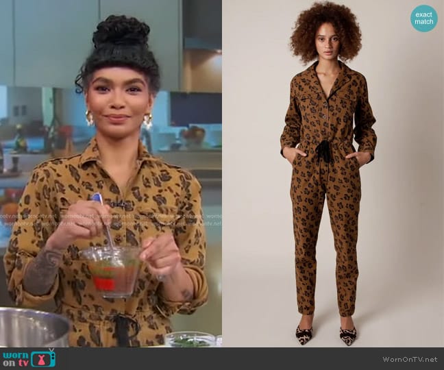 Rachel Antonoff Ziggy Cheetah Jumpsuit worn by Sophia Roe on Good Morning America