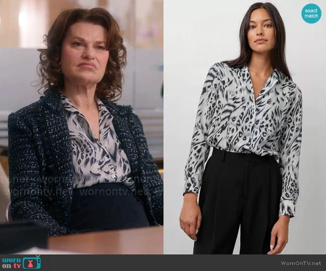 Rails Rebel Animal Print Top worn by Belinda Tuttle (Sandra Bernhard) on So Help Me Todd