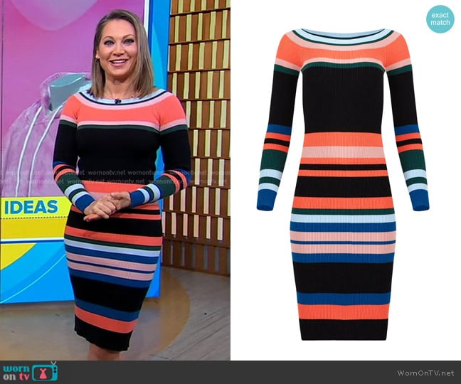 Rays Of Stripes Dress by Stylekeepers worn by Ginger Zee on Good Morning America