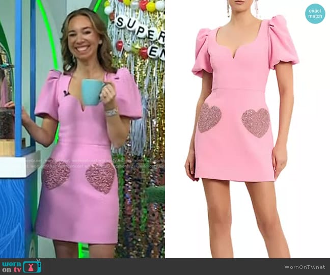 WornOnTV: Shannon Doherty’s pink heart embellished mini dress on Today ...