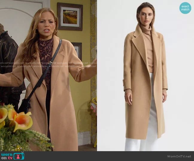 Reiss Agnes Belted Blindseam Coat worn by Ava Vitali (Tamara Braun ) on Days of our Lives