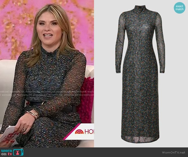 Rosetta Getty Collective Mesh Floral Dress worn by Jenna Bush Hager on Today