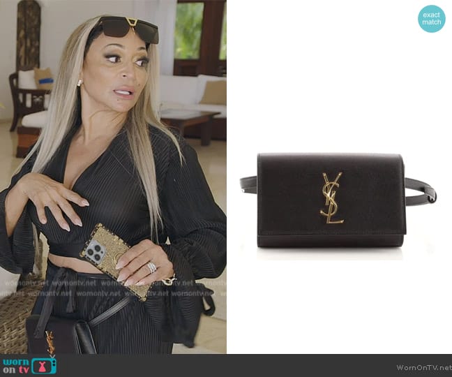 Saint Laurent Classic Monogram Kate Belt Bag worn by Karen Huger on The Real Housewives of Potomac