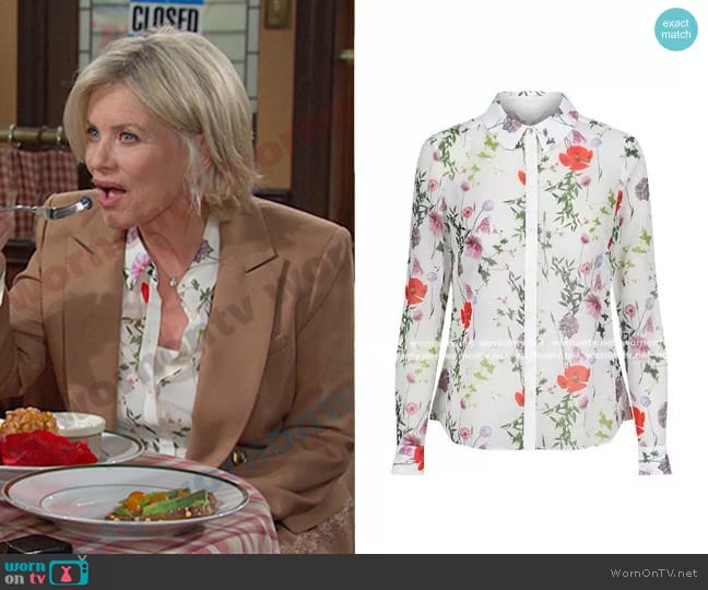 Ted Baker Shivany Hedgerow Blouse worn by Kayla Brady (Mary Beth Evans) on Days of our Lives