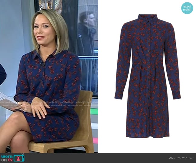 Thakoon Collective Floral Shirt Dress worn by Dylan Dreyer on Today