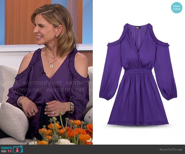 Natalie’s purple cold-shoulder dress on The Talk