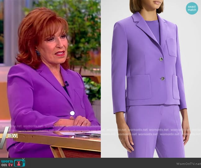 Theory Patch Pocket Shrunken Crepe Jacket worn by Joy Behar on The View