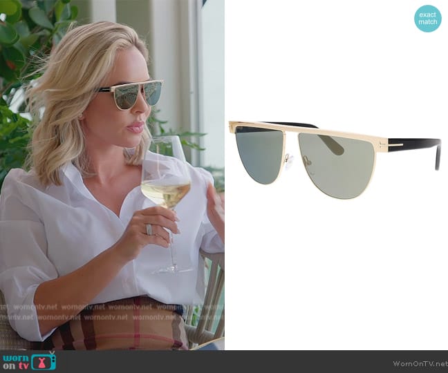 Tom Ford Oval Sunglasses worn by Nicole Martin (Nicole Martin) on The Real Housewives of Miami