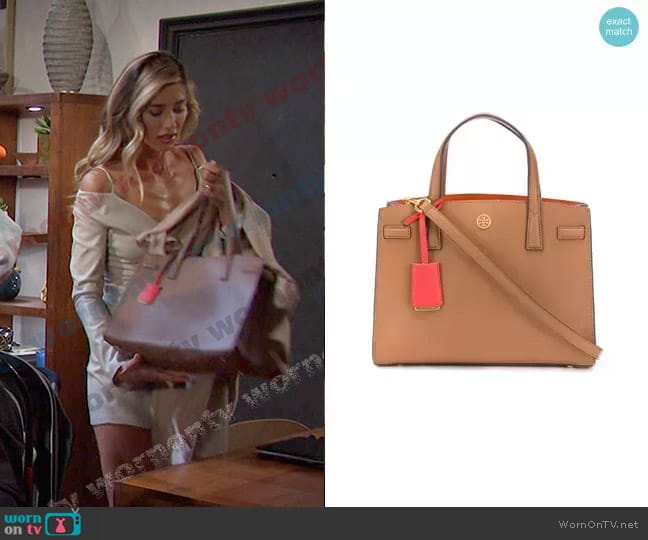 Tory Burch Walker Satchel Tote worn by Sloan Peterson (Jessica Serfaty) on Days of our Lives