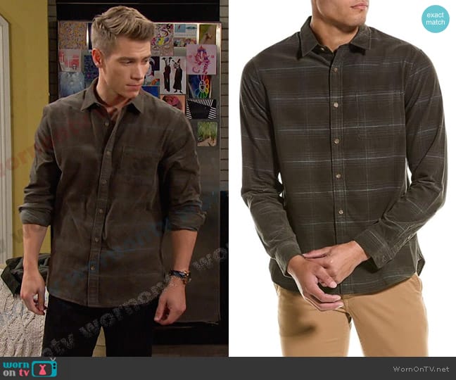 Vince Classic Fit Corduroy Shirt worn by Tripp Johnson (Lucas Adams) on Days of our Lives